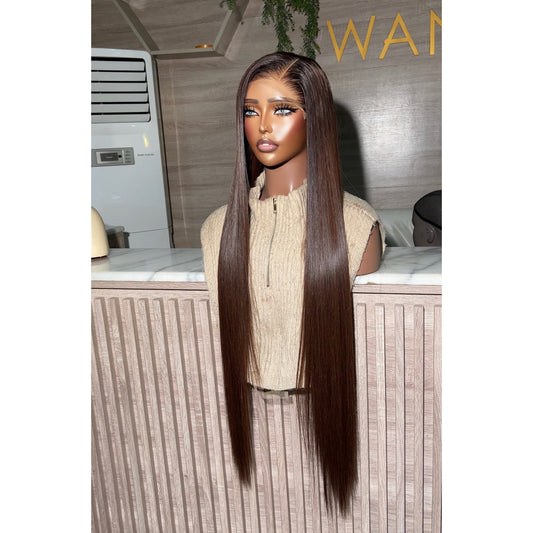 30" DONOR BROWN STRAIGHT WITH 5X5 CLOSURE WIG