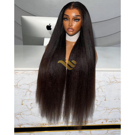 30" DONOR KINKY STRAIGHT WITH 13X6 HD FRONTAL WIG