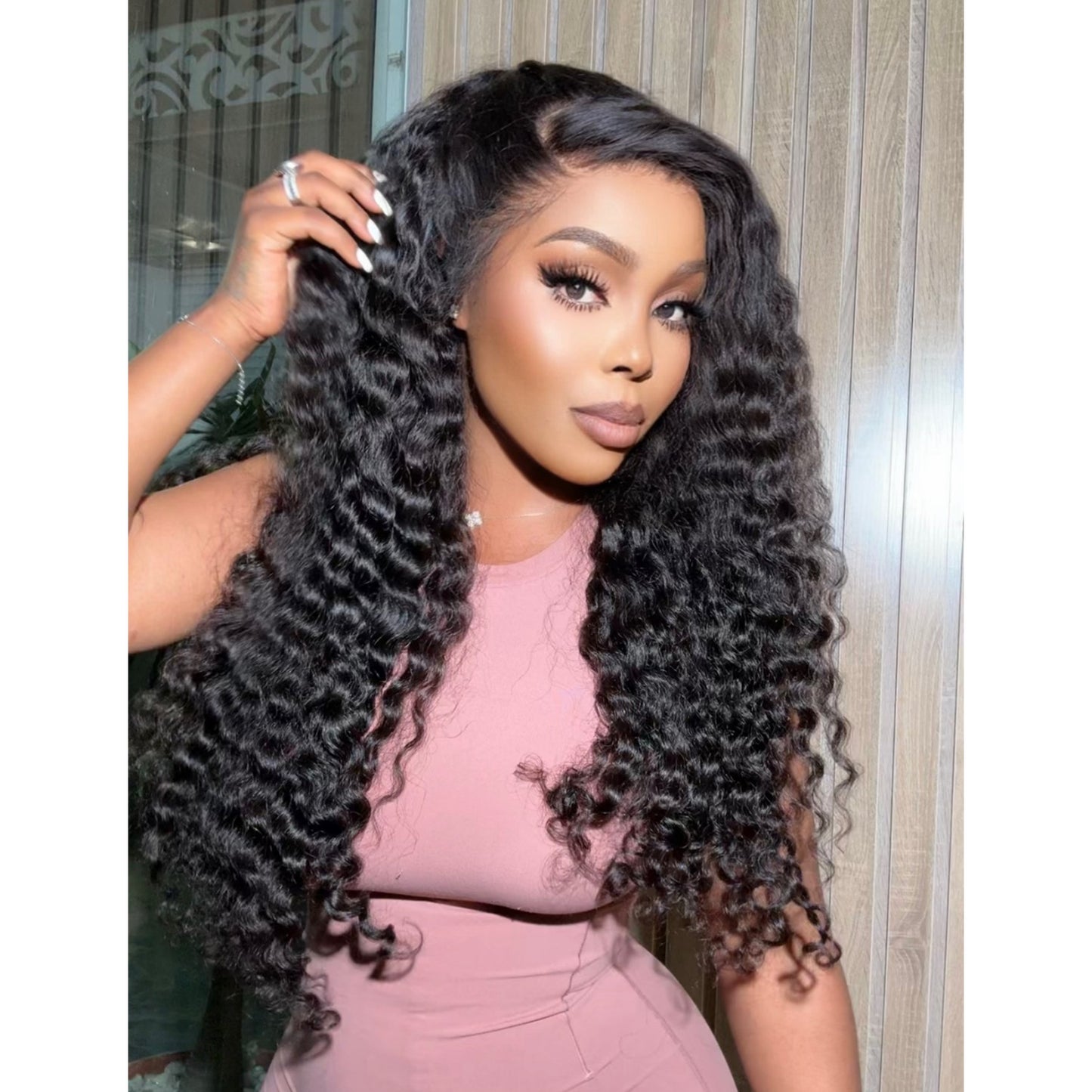 30" NATURL CURLY WITH 13X4 HD FRONTAL WIG