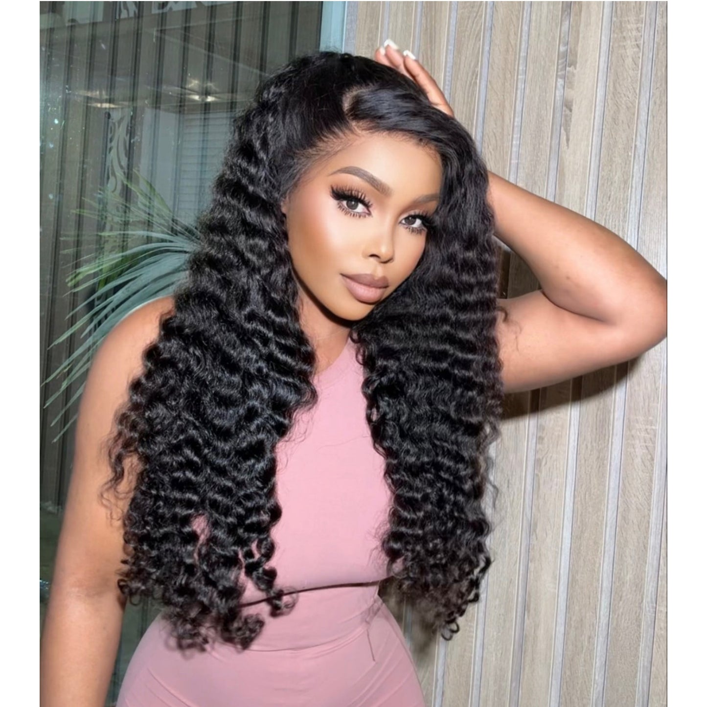 30" NATURL CURLY WITH 13X4 HD FRONTAL WIG